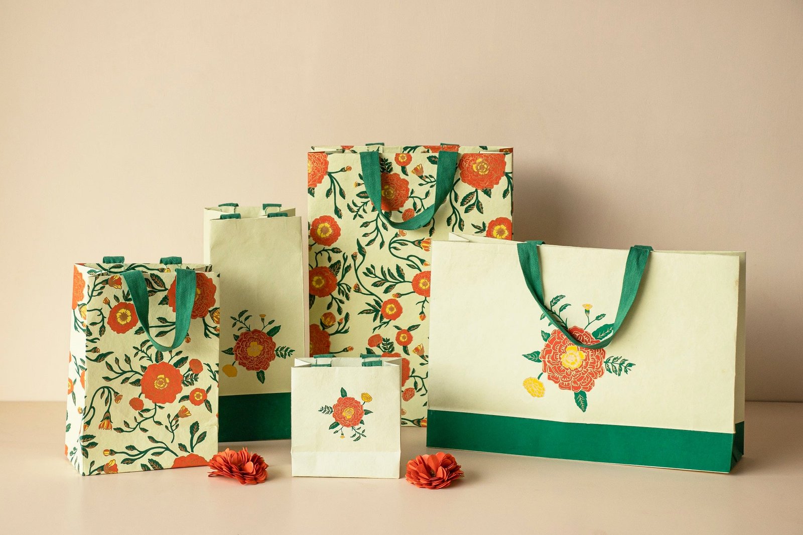 Handmade Paper Gift Bag Birthday Paper Gift Bags Thank You Paper Gift Bag  Felt Flower Paper Bags Classy Party Favor Bag - Etsy